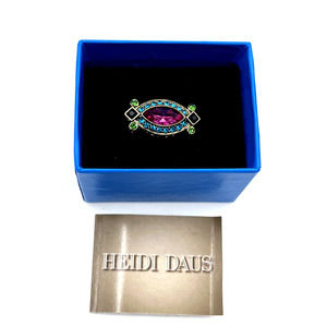 Heidi Daus Divinely Deco Crystal Multi-Color Size 6 Cocktail Ring